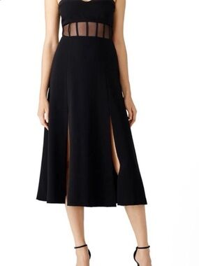 Cinq à Sept Black Honora Mesh Bustier Strapless Dress Size 6